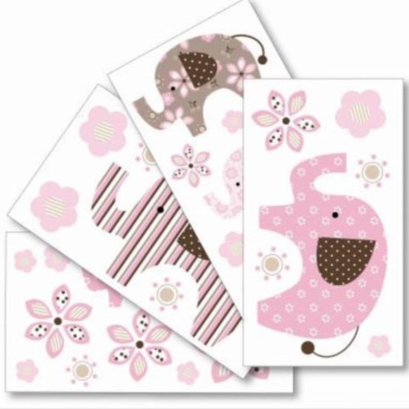 Lambs & Ivy Dottie Wall Appliques Decal Elephants - Picture 2 of 4